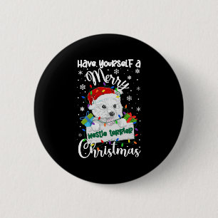 WestiChristmas West Highland White Terrier Xmas Button
