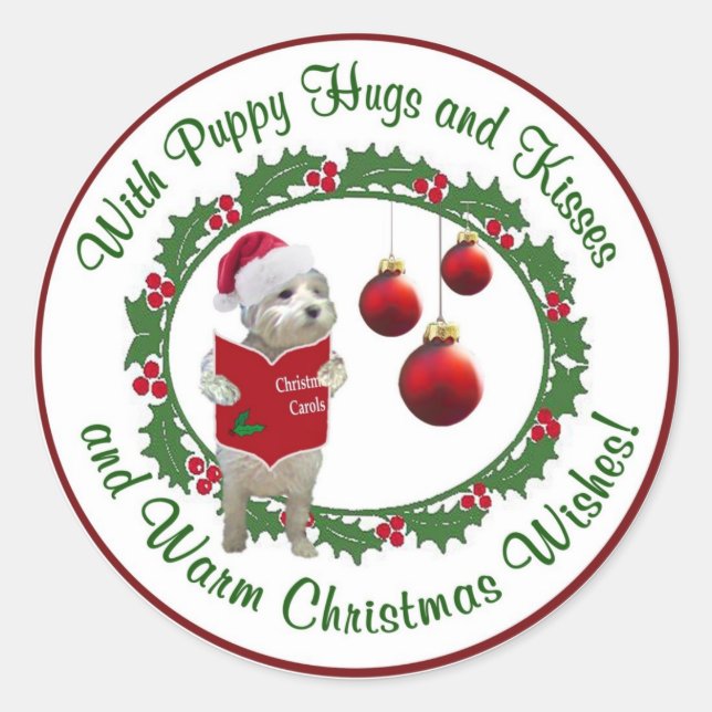 WestiChristmas wünscht Round Siegel Runder Aufkleber (Vorderseite)