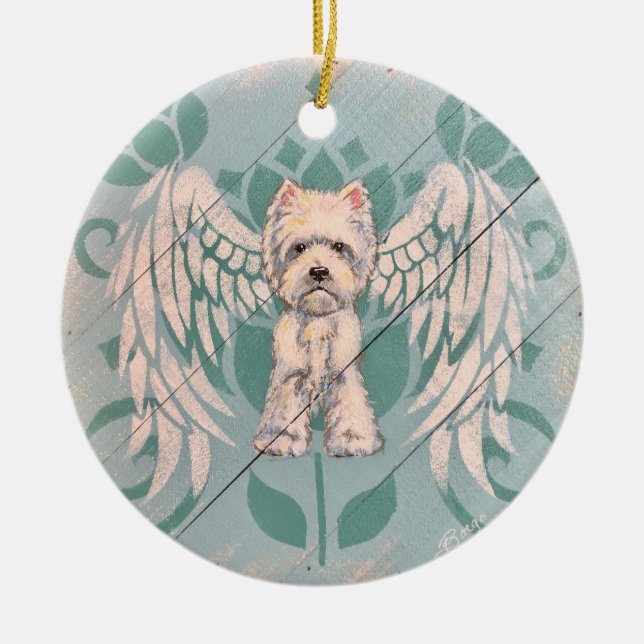 Westie Angel Christmas Ornament (Vorne)