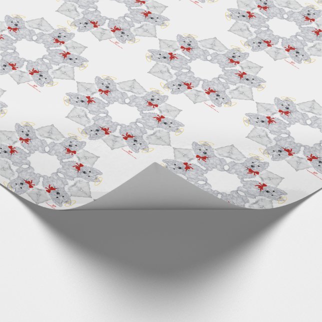Westie Angel Snowflake Geschenkpapier (Ecke)