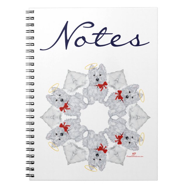 Westie Angel Snowflake Notizblock (Vorderseite)