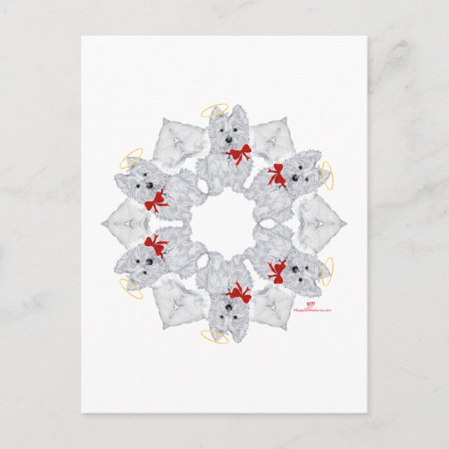 Westie Angel Snowflake Postkarte (Vorderseite)