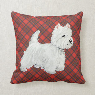 Westie auf Tartan KISSEN
