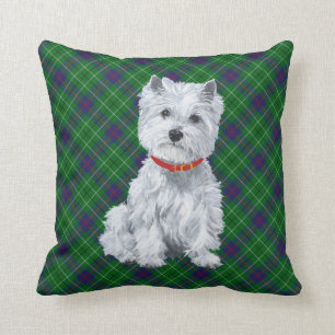 Westie auf Tartan KISSEN