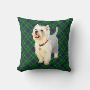 Westie auf Tartan-KISSEN Kissen
