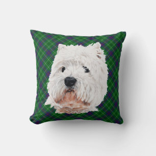 Westie auf Tartan-KISSEN Kissen