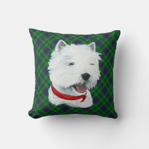 Westie auf Tartan-KISSEN Kissen