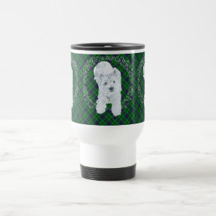 Westie auf Tartan Reisebecher