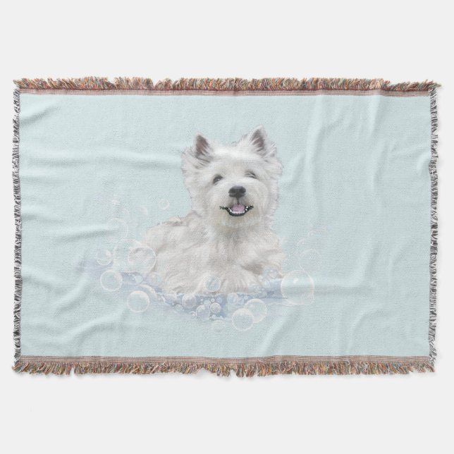 Westie Badezeit Spaß Decke (Vorderseite)