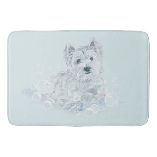 Westie Badzeit Badematte