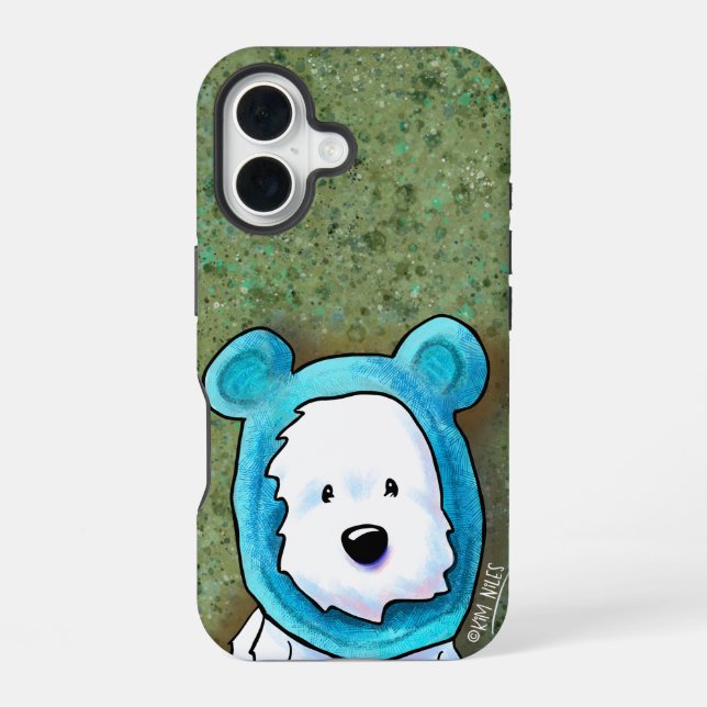 Westie Bear iPhone Case 16 Hülle (Rückseite)