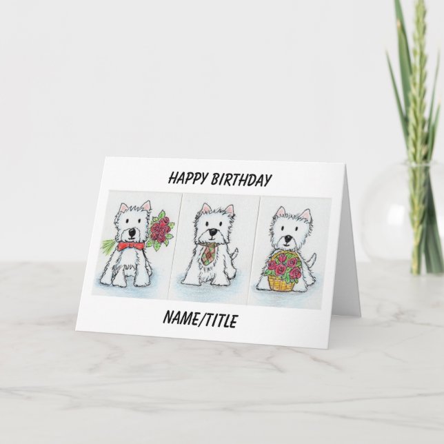Westie Birthday Card Ehefrau Karte (Vorderseite)