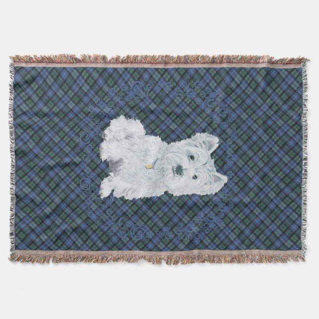 Westie Black Watch Tartan Decke (Vorderseite)
