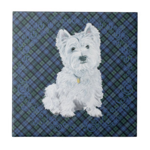 Westie Black Watch Tartan Fliese