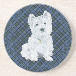Westie Black Watch Tartan Untersetzer