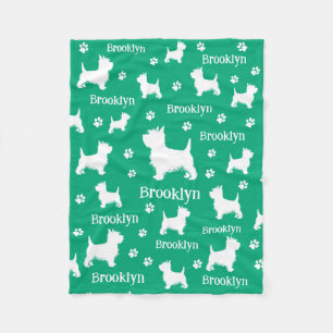 Westie Blanket Personalisiert West Highland Terrie Fleecedecke