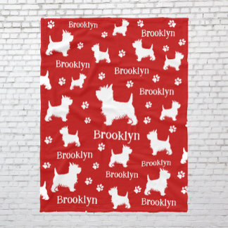 Westie Blanket Personalisiert West Highland Terrie Fleecedecke