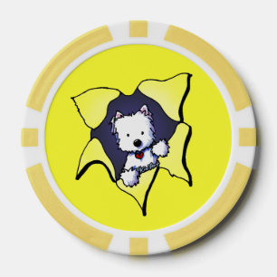 Westie BLAST Yellow Poker Chips