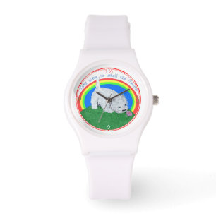 Westie Blumen Armbanduhr