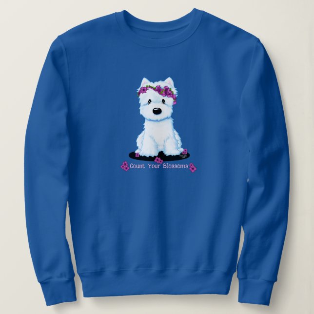 Westie Blüte Sweatshirt (Design vorne)