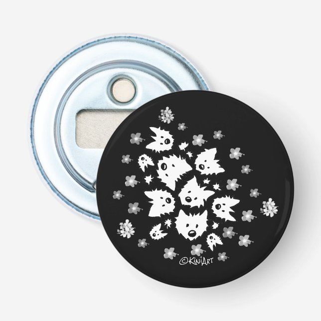 Westie Bouquet Bottle Opener Flaschenöffner (Vorderseite)