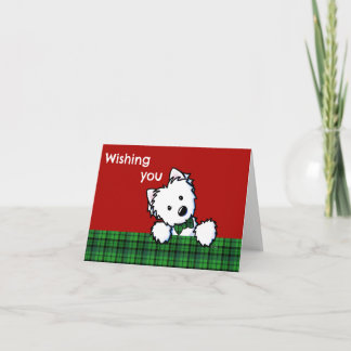 Westie Boy KiniArt Weihnachtskarte Feiertagskarte