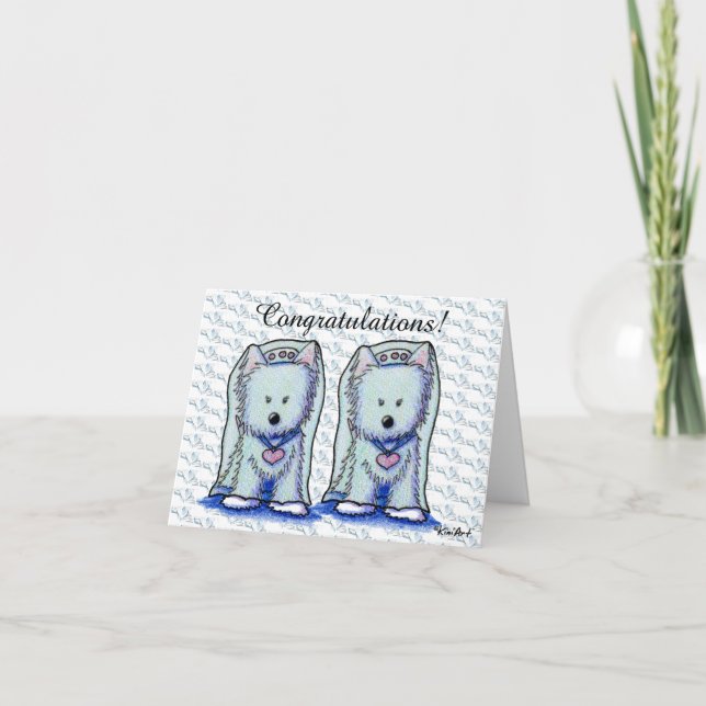 Westie Bride Duo Wedding Card Karte (Vorderseite)