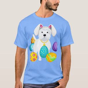 Westie Bunny Rabbit Hat Ostereier glücklich spiele T-Shirt