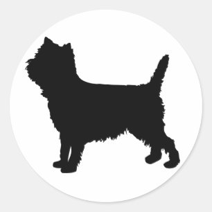Westie/Cairn Terrier Silhouette Runder Aufkleber