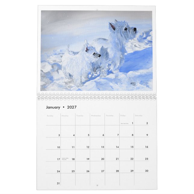 Westie CALENDAR Kalender (Jan 2027)