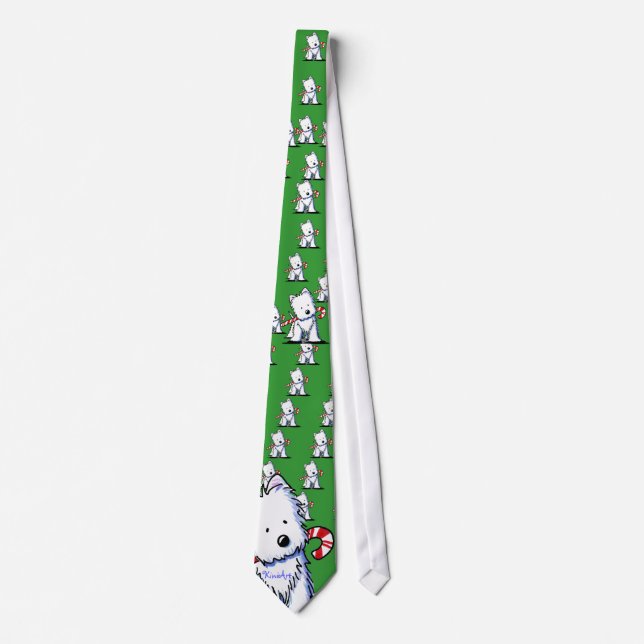 Westie Candy Cane Army Neck Tie Krawatte (Vorderseite)