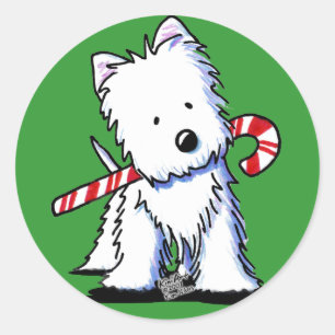 Westie Candy Cane Süsse Stickers