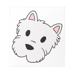 westie Cartoonkopf Notizblock