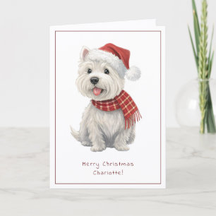 Westie Cheeky Hund Süße Weihnachtskarte Personalis Feiertagskarte