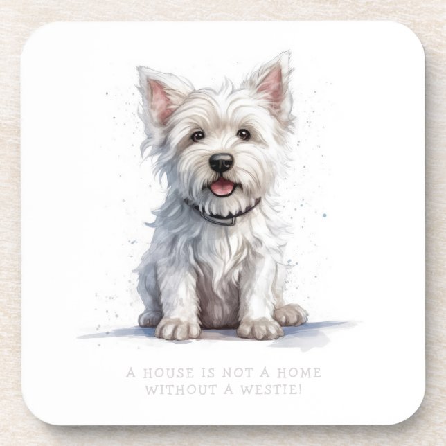 Westie Cheeky Niedlich Westie Lovers Untersetzer (Vorderseite)