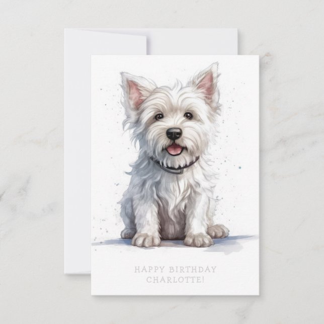 Westie Cheeky Niedliche Geburtstag Card Personaliz (Vorderseite)