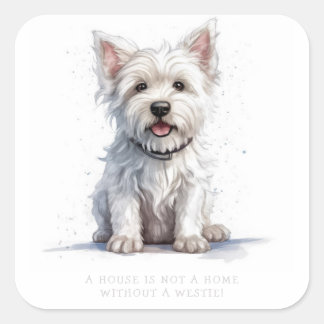 Westie Cheeky Niedliche Personalisierte Etikett Au Quadratischer Aufkleber