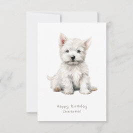 Westie Cheeky Puppy Niedliche Geburtstag Card pers
