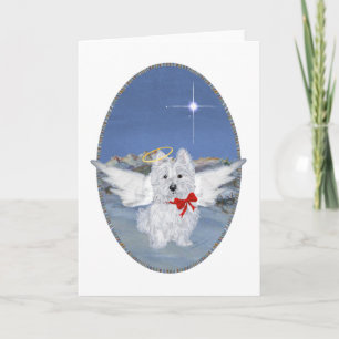 Westie Christmas Angel Feiertagskarte