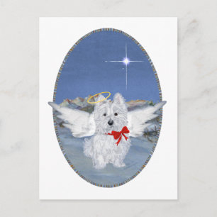 Westie Christmas Angel Feiertagspostkarte