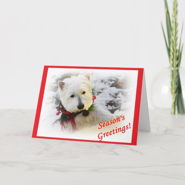 Westie Christmas Card Feiertagskarte (Vorderseite)