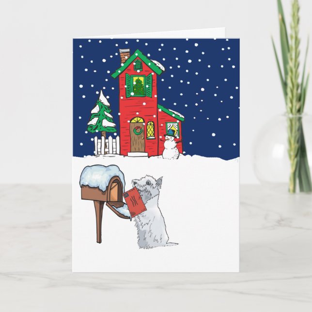Westie Christmas Feiertagskarte (Vorderseite)