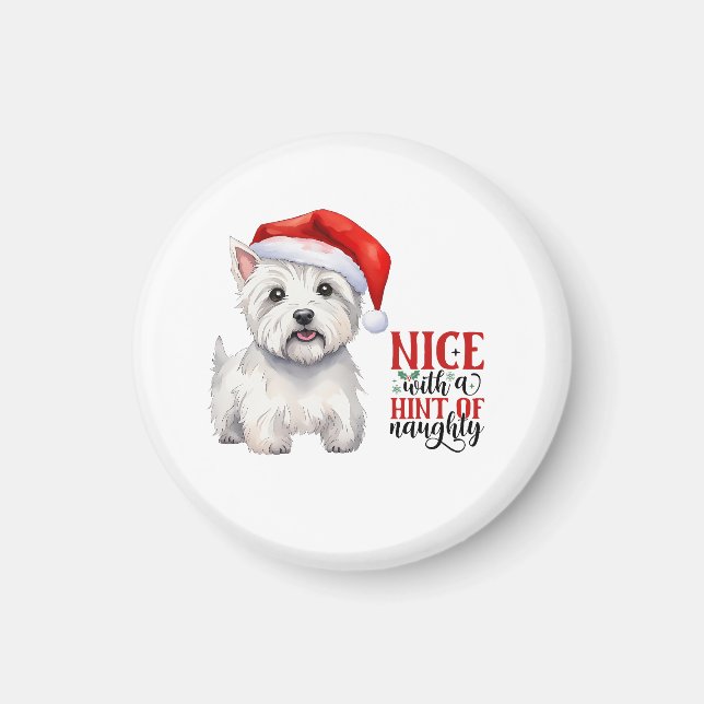 Westie Christmas Magnet (Vorne)
