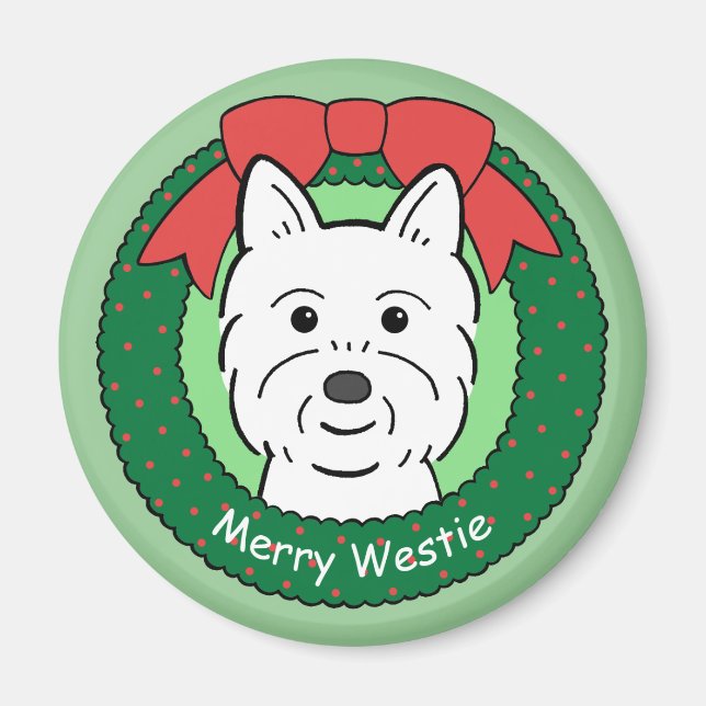 Westie Christmas Magnet (Vorne)
