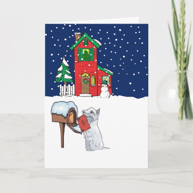 Westie Christmas Mail Feiertagskarte (Vorderseite)