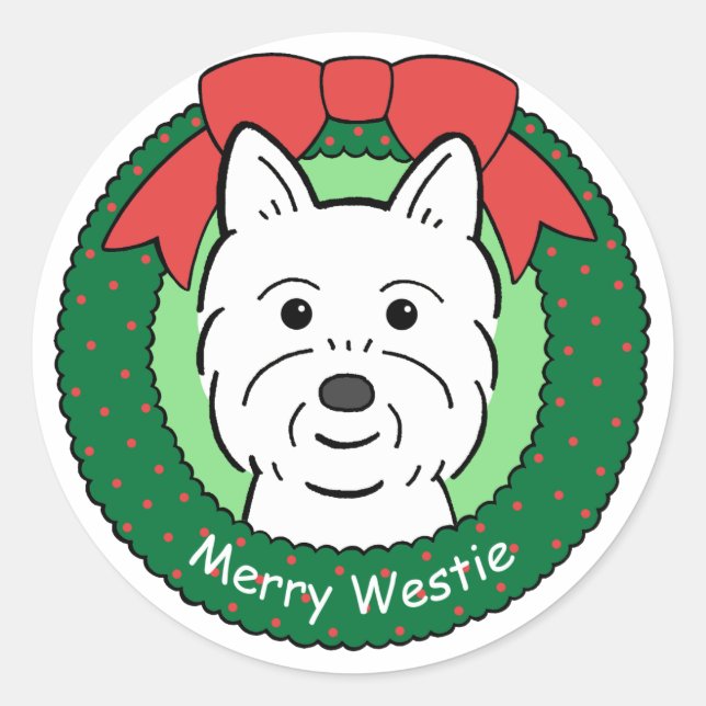 Westie Christmas Runder Aufkleber (Vorderseite)