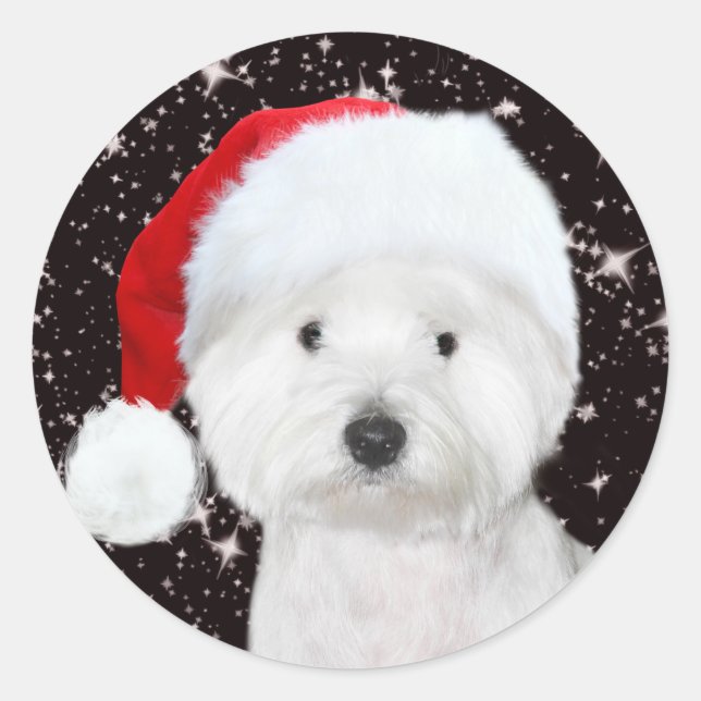 Westie Christmas Runder Aufkleber (Vorderseite)