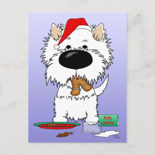 Westie Christmas Santa Feiertagspostkarte