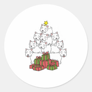 Westie Christmas Tree Runder Aufkleber