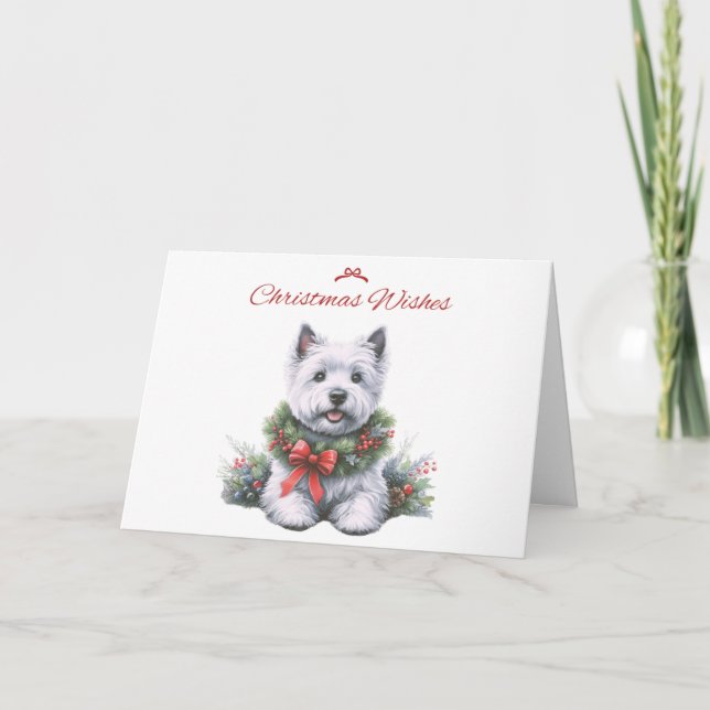 Westie Christmas wünschcard Feiertagskarte (Vorderseite)